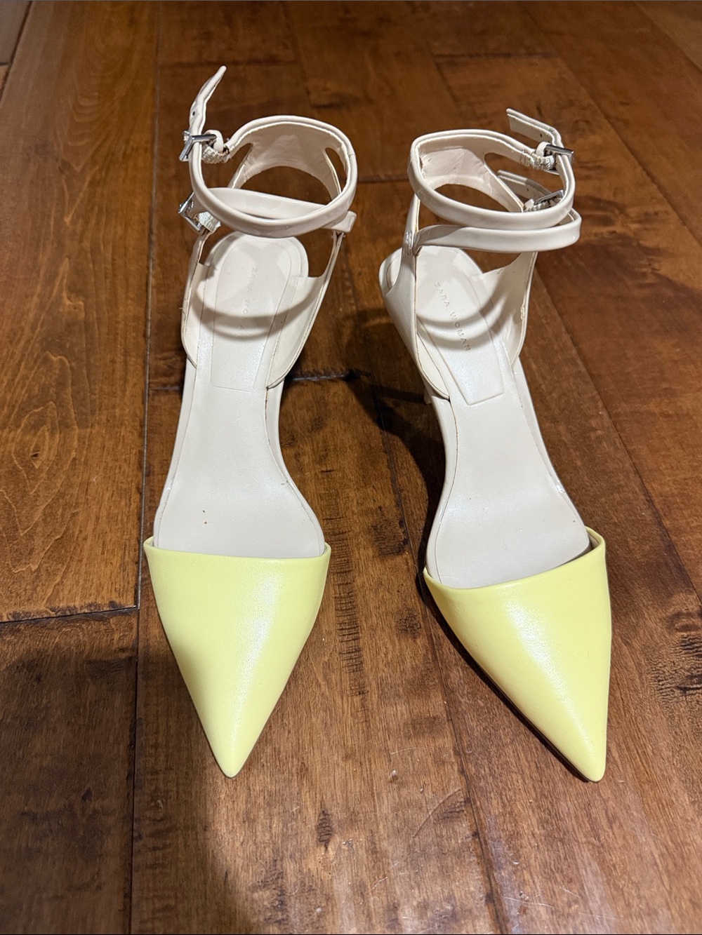 Zara Pointed Toe Ankle Strap Pumps
